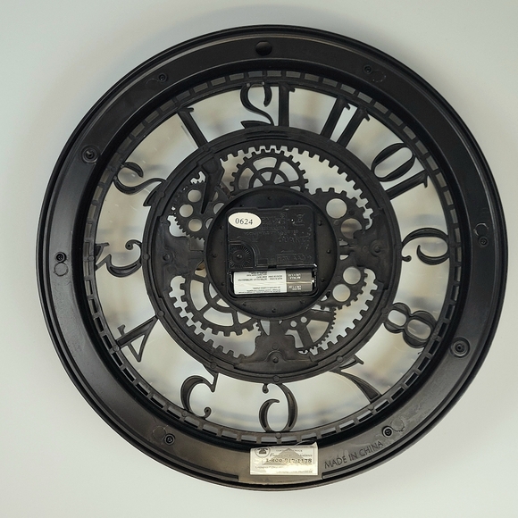 Sterling And Noble Rustic Gear Wall Clock Steampunk No9 Black Industrial Style - Picture 7 of 12